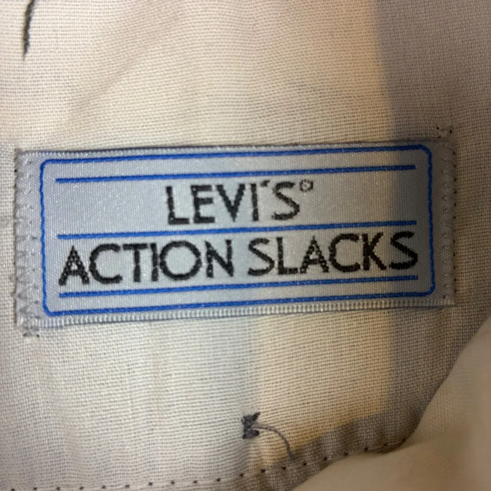 Levi's Action Slacks Men 42x30 Gray Vintage Polyester Dress Pants Business Casua